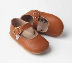 Hook &amp; Loop Toddler Brown Baby Shoes toddler shoes baby moccasins Baby Mary Jane - £15.77 GBP+