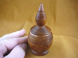 (BOX-197) BURL BOX small Thuya Wood African carved carving boxes Morocco Exotic - £20.14 GBP