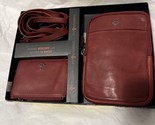 Harbour 2nd Leather Crossbody Belt Bag &amp; Card Holder - Distressed Red (NIB) - £52.98 GBP