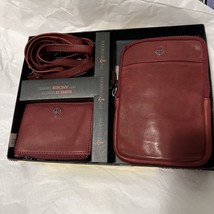 Harbour 2nd Leather Crossbody Belt Bag &amp; Card Holder - Distressed Red (NIB) - $67.38