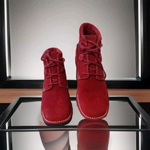 New Cole Haan Country Red Suede Leather Lace Up Winter Boots Size 8.5B - $966.33 MXN