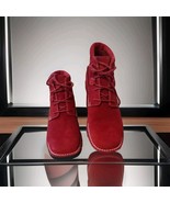 New Cole Haan Country Red Suede Leather Lace Up Winter Boots Size 8.5B - $966.33 MXN