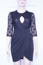 Plus Size Sexy Cocktail Wedding Drape Dress  Black XL XXL - £50.36 GBP