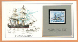WESTERN SAMOA  Stamp 1981 on Card &quot; H.M.S. Calypso &quot; Painting Basil Smith - £2.17 GBP