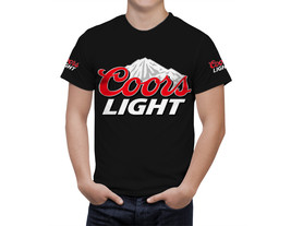 Coors Light   Beer Black T-Shirt, High Quality, Gift Beer Shirt - £25.47 GBP