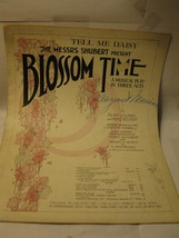 Antique Sheet Music: 1921 Tell Me Daisy, Blossom Time - Willner &amp; Reichert - £6.25 GBP