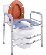 Raised Toilet Seat with Handles 400lbs, Bathroom Stand Alone Toilet Safe... - $35.52