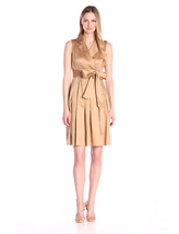 New NWT Womens 14 Tommy Hilfiger Wrap Dress Tan Beige Cotton Belt Chino ... - £223.37 GBP