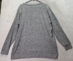 Lucky Brand Sweatshirt Men&#39;s XL Gray Viscose Long Sleeve Crew Neck Pullover Slit - £17.32 GBP