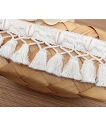 1 Yard Shell Tassel Trim, Ivory Tassel Trim, Cotton Trim, Cotton lace tr... - $5.99