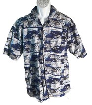 Pacific Scene Men&#39;s Short Sleeve Button Down Ocean Shirt Xl - £11.32 GBP