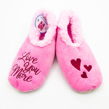 Snoozies Women&#39;s Love You More Slippers Medium 7/8 Pink - £10.11 GBP