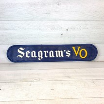 Vintage Seagram&#39;s VO Canadian Whisky Blue Rubber Bar Rail Mat 18&quot; Man Ca... - $17.45