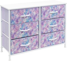 Sorbus Dresser With 6 Drawers - Storage Chest For Bedroom,, Blue/Pink/Purple). - £74.86 GBP