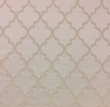 Designer Embroidered Trellis Off White Sateen Multiuse Fabric By Yard 54&quot;W - £7.12 GBP