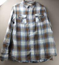 Urban pipeline men’s flannel shirt blue, brown, White with pockets XXL 1385 - $13.09