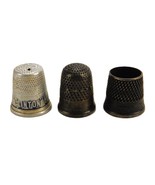 Lot of 3 Vintage Metal Thimbles, Small, 1 Closed/1 Open/1 Pinhole, #JWL-373 - $13.36 CAD