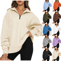  Sweatshirt Zip Women&#39;s Full Hoodie Hooded Pockets French Pullover Terry - £22.90 GBP