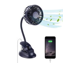 Clip On Fan Small Mini Fan, Portable Usb Battery Operated Fan, Rechargeable Baby - £23.97 GBP