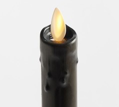 NIB Pottery Barn Flickering Flameless Black Taper Candle 8" NEW $59 - $33.61