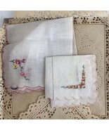 Vintage Mid Century Handkerchief Kauber Sheer Embroidered Switzerland Co... - €16,81 EUR