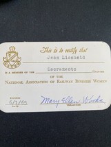 VTG 1965 National Assoc Railway Business Women Sacramento Charter NARBW ... - $12.00
