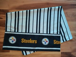 Pair Vintage Standard Pillowcases Bibb Company Pittsburgh Steelers Black &amp; White - £25.90 GBP