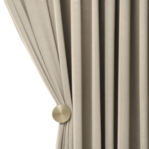 Anyhouz 200cm Beige High Quality Modern Wool Velvet Blackout Curtains for Living - £126.21 GBP