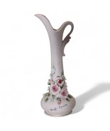 Vintage Lynmar China Banff Canada 7&quot; Hand-Painted Floral Vase With Handl... - $41.13 CAD