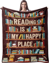 Cujuyo Book Lovers Gifts Blanket - Librarian Gifts Throw Blanket 60&quot;X50&quot; - Book - £29.22 GBP