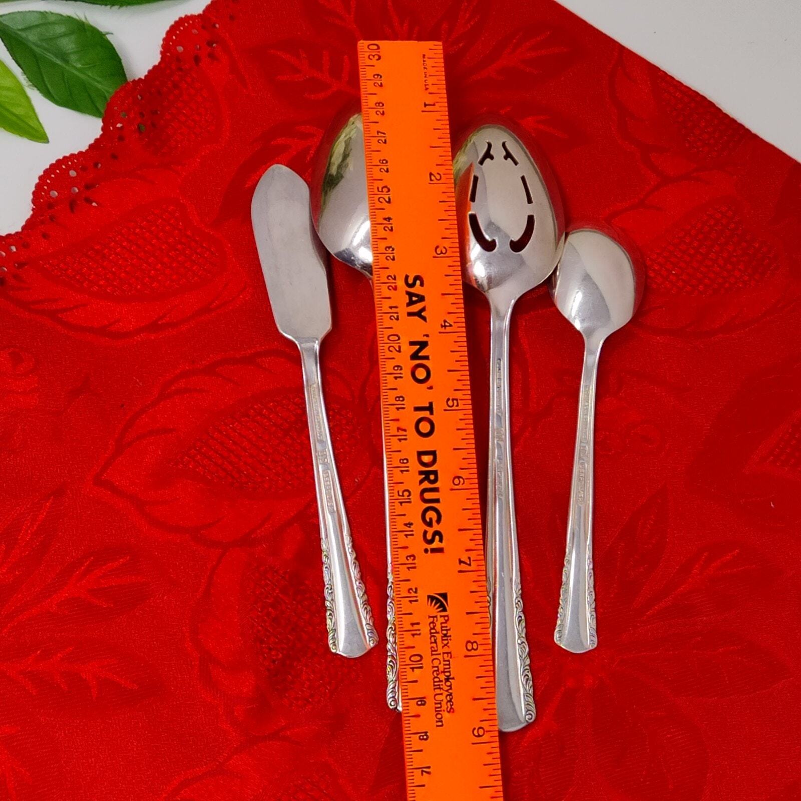 4X Srv May Queen Holmes & Edwards Silverplate Flatware Monogram "N" Serving Pcs Item image 9