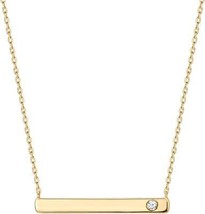 14K Gold Plated Crystal Birthstone Bar Necklace Dainty Necklace Gold Necklaces f - $32.67