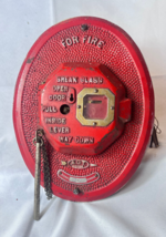 Vtg ADT System Fire Alarm Red Wall Mount Box 449 With Rod On Chain Signa... - £70.56 GBP