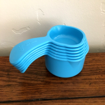 Tupperware Stacking Measuring Cups Scoop Blue 6 Piece Set 6135A-6140A - £11.30 GBP