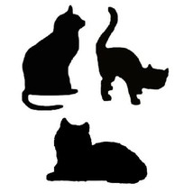 Cat Profile Silhouette Decal Black Sticker Clear Background - Not Waterp... - $5.00