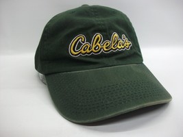 Cabela&#39;s Spell Out Script Hat Green Strapback Baseball Cap - £15.97 GBP