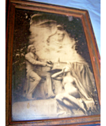 Framed 1918 B &amp; W Photo-Chopin Statue at Fountain-Paris-5 1/2 by 7 1/2 i... - $15.00