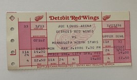 Detroit Red Wings Hockey Ticket Stub Mar 3 1986 VS Minnesota North Stars - $20.00