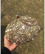 Mother of pearl Metal clutch,golden clutch,party clutch,designer bag,lux... - £95.35 GBP