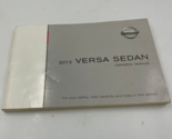 2012 Nissan Versa Sedan Owners Manual Handbook OEM H04B09059 - $40.49
