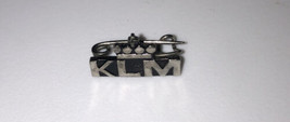 Vintage KLM Royal Dutch Airlines Miniature Logo Silver Tone and Black Lapel Pin - £6.38 GBP