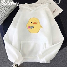  Yellow Duck Holding  Hoodie Clothes for Girl Cute Kawaii Print Pullovers Casual - £53.19 GBP