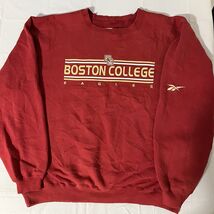 Vintage Reebok Boston College Burgundy Pullover Crewneck Sweatshirt XL M... - €24,60 EUR
