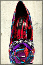 Iron Fist Havana Breeze Sparrow Tattoo Punk Goth Women Peep Toe Heel Shoe Purple - £35.97 GBP
