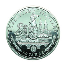 Germany Medal 2007 Silver 50 Years Saarland State 32mm 02010 - £31.70 GBP