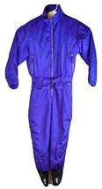 Purple Roses One Piece Snow Suit Womens Sz 12 Ski Wear Retro Snowsuit Ed... - $93.68 CAD