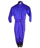 Purple Roses One Piece Snow Suit Womens Sz 12 Ski Wear Retro Snowsuit Ed... - $93.68 CAD