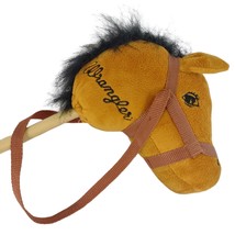 Wrangler Jeans Brand Plush Brown &amp; Black 32&quot; Hobby Horse on a Wood Stick - £15.12 GBP