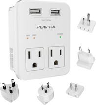 Travel Essentials European Plug Adapter International Power Plug with 2 ... - £30.10 GBP