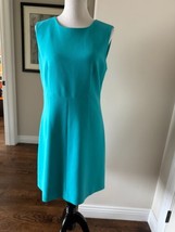 DVF Diane Von Furstenberg Aqua Blue Sleeveless Fit &amp; Flare Dress SZ 12 NWOT - $78.21